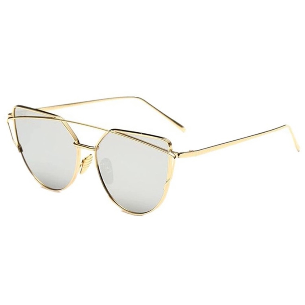🆕 Cat Eye Mirrored Aviator Oversized Sunglasses - Picture 3 of 4